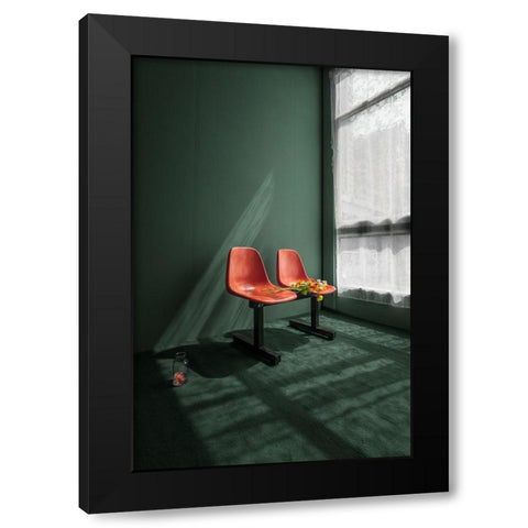 Alone Time Black Modern Wood Framed Art Print by Guan, Xiaopeng