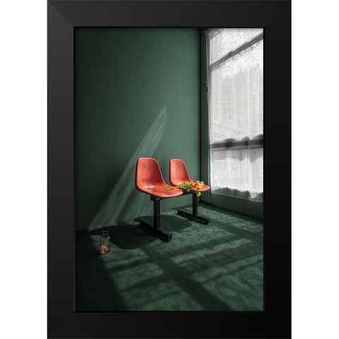 Alone Time Black Modern Wood Framed Art Print by Guan, Xiaopeng