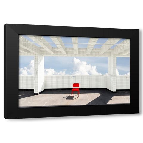 Alone Time Black Modern Wood Framed Art Print by Guan, Xiaopeng
