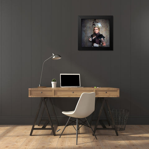 Beware Of The Pretty One Black Modern Wood Framed Art Print by Springgay, Daniel