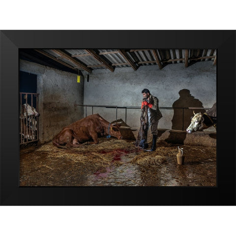 Welcome To The Cruel World Black Modern Wood Framed Art Print by Bahmani, Mitra