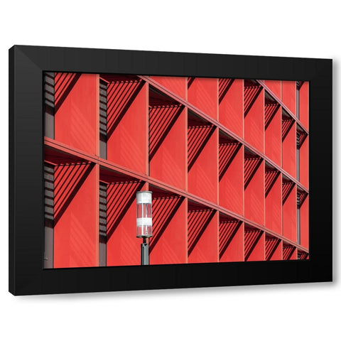 Street Lamp Black Modern Wood Framed Art Print by Bauer, Andreas