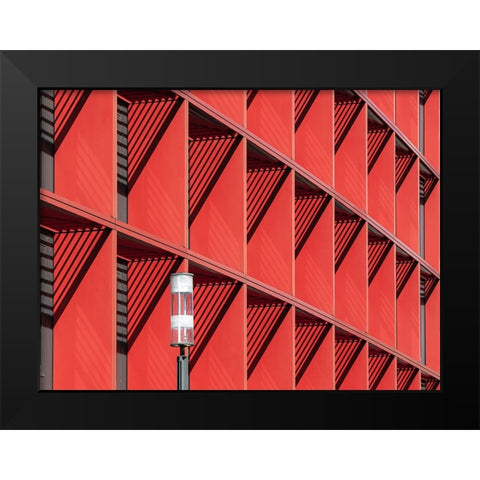 Street Lamp Black Modern Wood Framed Art Print by Bauer, Andreas