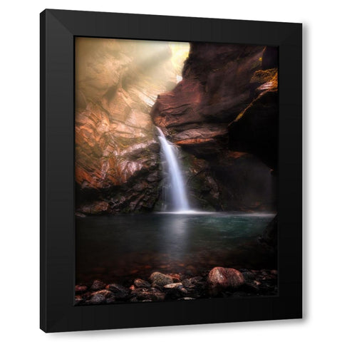 Meanders Black Modern Wood Framed Art Print by Giani, Cristiano