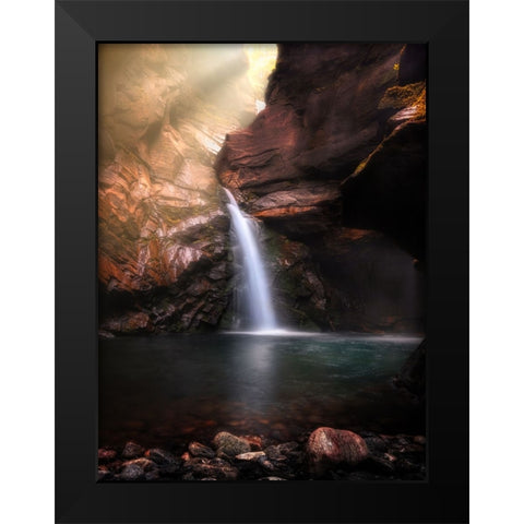 Meanders Black Modern Wood Framed Art Print by Giani, Cristiano