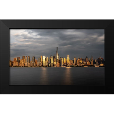 Urban Sunset Black Modern Wood Framed Art Print by Rong, Herbert
