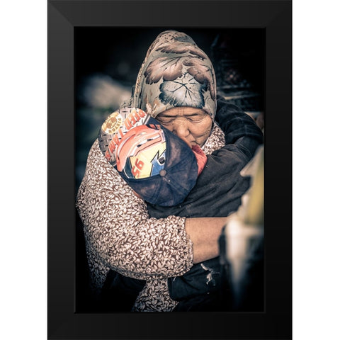 Love Black Modern Wood Framed Art Print by Alcalay, Eyal