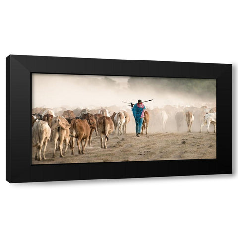 Return Black Modern Wood Framed Art Print with Double Matting by Fan, John
