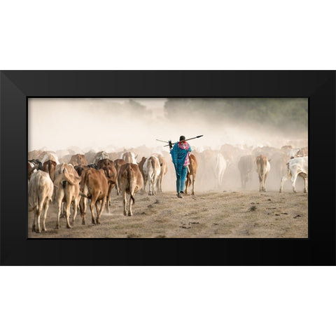 Return Black Modern Wood Framed Art Print by Fan, John