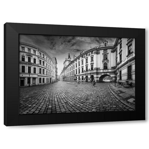 Plac Uniwersytecki Black Modern Wood Framed Art Print by Derangowski, Lukasz