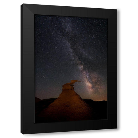 Are You There? Black Modern Wood Framed Art Print with Double Matting by Yuan, Lijuan