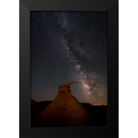 Are You There? Black Modern Wood Framed Art Print by Yuan, Lijuan