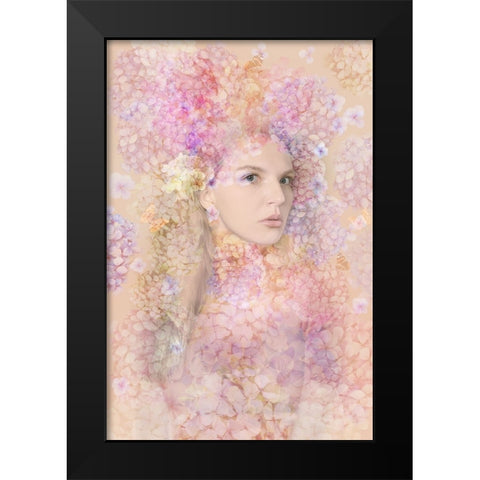 Hortensia Black Modern Wood Framed Art Print by Shumilova, Ludmila