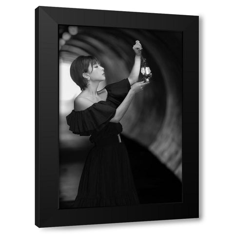 Seek In The Light Black Modern Wood Framed Art Print with Double Matting by Sakamoto, Tsutomu