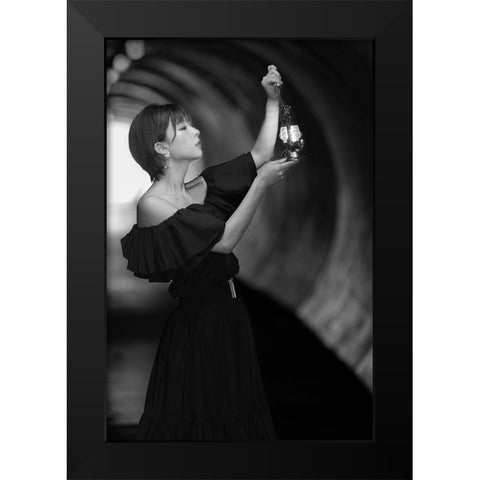 Seek In The Light Black Modern Wood Framed Art Print by Sakamoto, Tsutomu