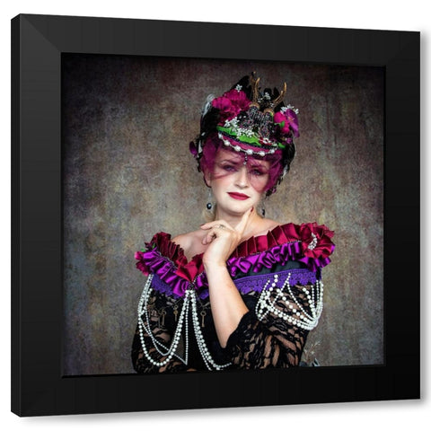Queen Of Colour Black Modern Wood Framed Art Print by Springgay, Daniel