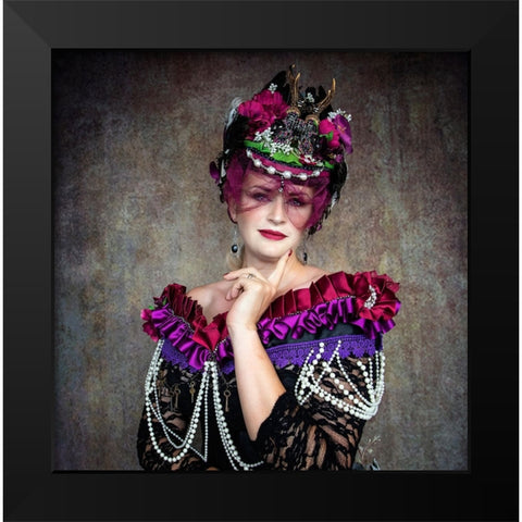 Queen Of Colour Black Modern Wood Framed Art Print by Springgay, Daniel
