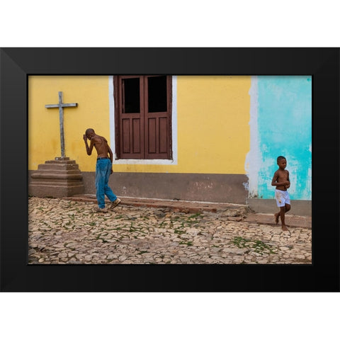 Life Goes On Black Modern Wood Framed Art Print by Khataw, Ali