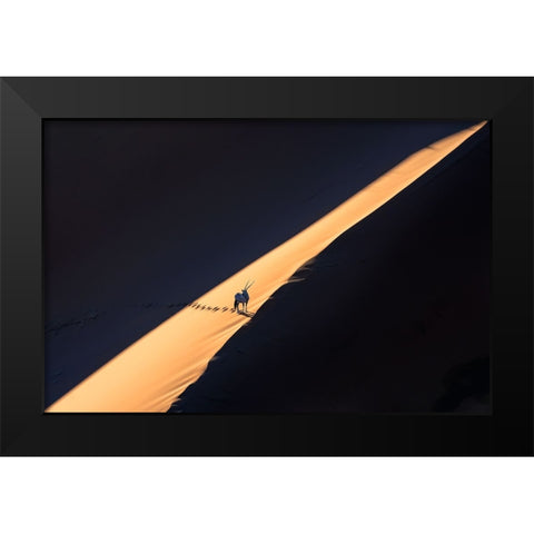 Oryx In The Desert Black Modern Wood Framed Art Print by Li, Min