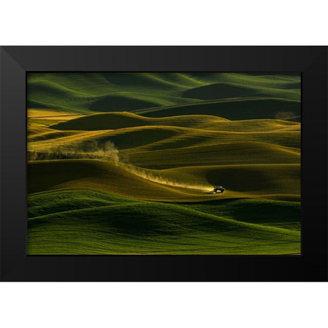 Palouse Wheat Fields Black Modern Wood Framed Art Print by Dickau, Kristel