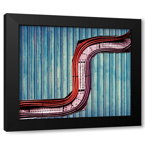 Snake Black Modern Wood Framed Art Print by Thomas, Gareth