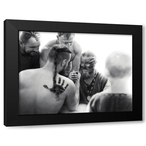 Invictus Black Modern Wood Framed Art Print with Double Matting by Aurelian
