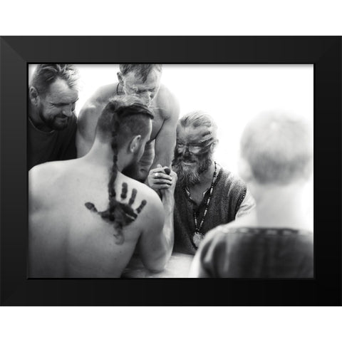 Invictus Black Modern Wood Framed Art Print by Aurelian