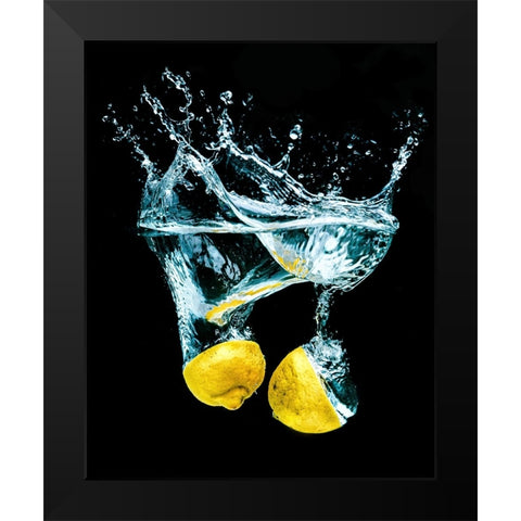 Splash Black Modern Wood Framed Art Print by Girmencea, Robert