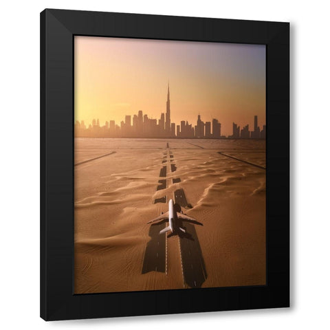 Taking Off From Nowhere Black Modern Wood Framed Art Print by De La, Javier