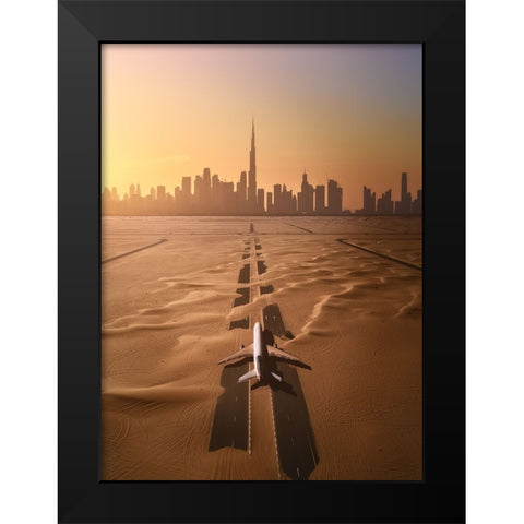 Taking Off From Nowhere Black Modern Wood Framed Art Print by De La, Javier
