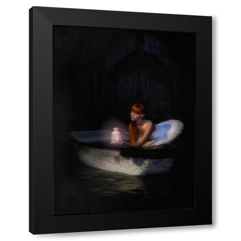 The Light From The Darkness Black Modern Wood Framed Art Print with Double Matting by Raskin, Moris