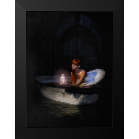 The Light From The Darkness Black Modern Wood Framed Art Print by Raskin, Moris