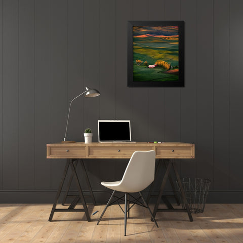 Wheat Field 3 Black Modern Wood Framed Art Print by Sheng, Alice