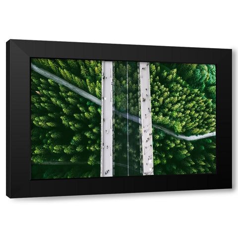 The Bridge Black Modern Wood Framed Art Print with Double Matting by Dan, Ciupureanu