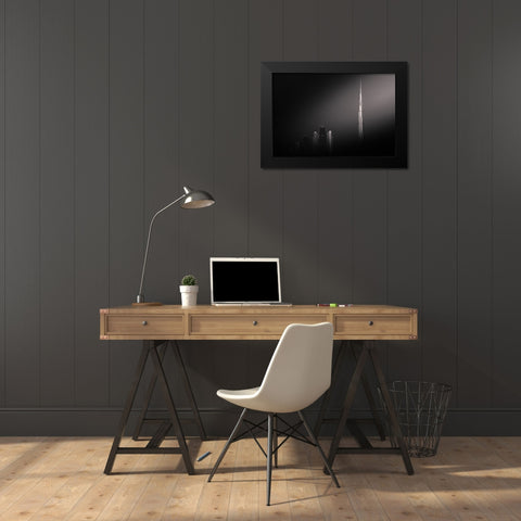 Dubai Impression Black Modern Wood Framed Art Print by Li, Bing
