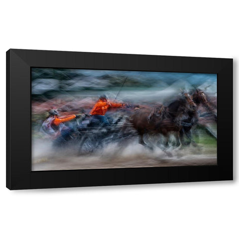 Race 2 Black Modern Wood Framed Art Print with Double Matting by Malovrh, Milan
