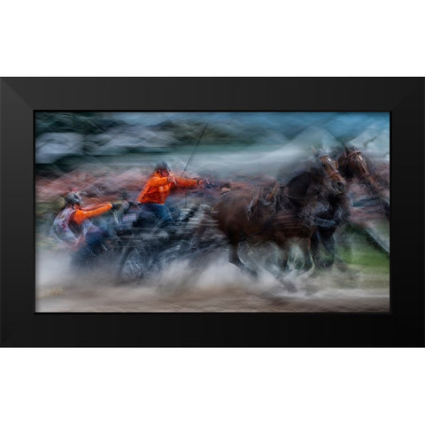 Race 2 Black Modern Wood Framed Art Print by Malovrh, Milan