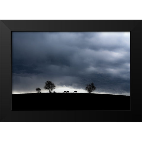 A Family Of Three Black Modern Wood Framed Art Print by Fei, Hsiao-Yang
