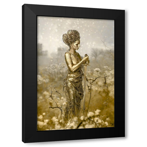 Goldennature Black Modern Wood Framed Art Print by Egger, Marcel