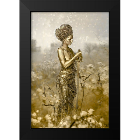 Goldennature Black Modern Wood Framed Art Print by Egger, Marcel