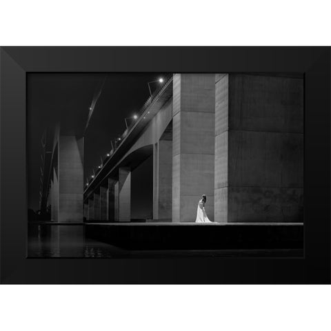 Gateway Bridge Bride Black Modern Wood Framed Art Print by Stampfli, Craig