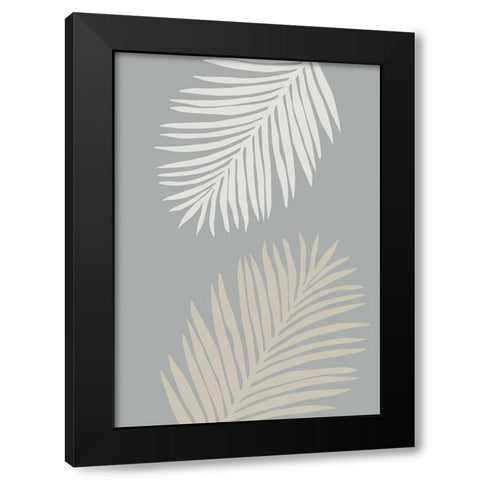 Leaves 002 Black Modern Wood Framed Art Print with Double Matting by Pictufy Studio