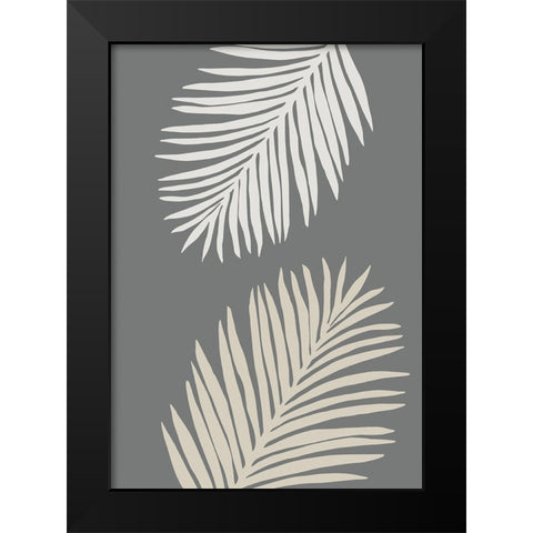 Leaves 001 Black Modern Wood Framed Art Print by Pictufy Studio