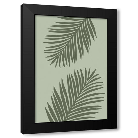 Leaves 003 Black Modern Wood Framed Art Print by Pictufy Studio