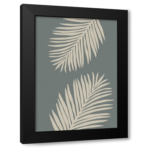 Leaves 004 Black Modern Wood Framed Art Print with Double Matting by Pictufy Studio