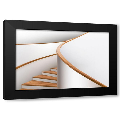 Mind Shapes Black Modern Wood Framed Art Print by Liu, Shuchuan