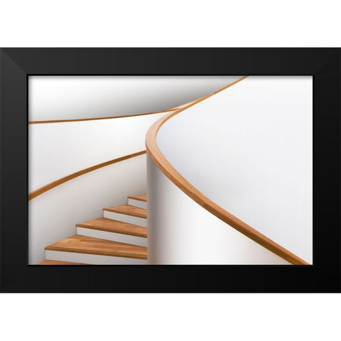 Mind Shapes Black Modern Wood Framed Art Print by Liu, Shuchuan