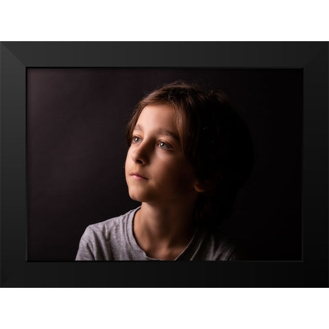 Mihai Black Modern Wood Framed Art Print by Watkins, Carmen