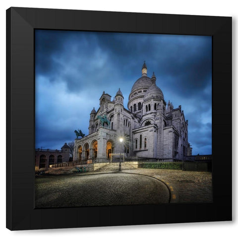 Sacrac-Coeur Black Modern Wood Framed Art Print with Double Matting by Figueras, Antoni
