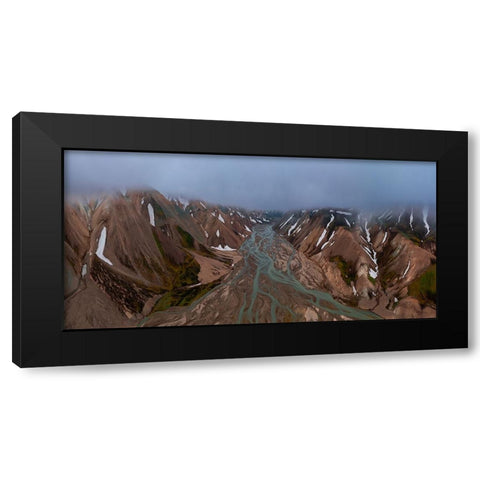 RIVer On Highland Black Modern Wood Framed Art Print by Bian, James